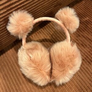 Minky Accessories Fluffy Pink Bear Ear Muffs